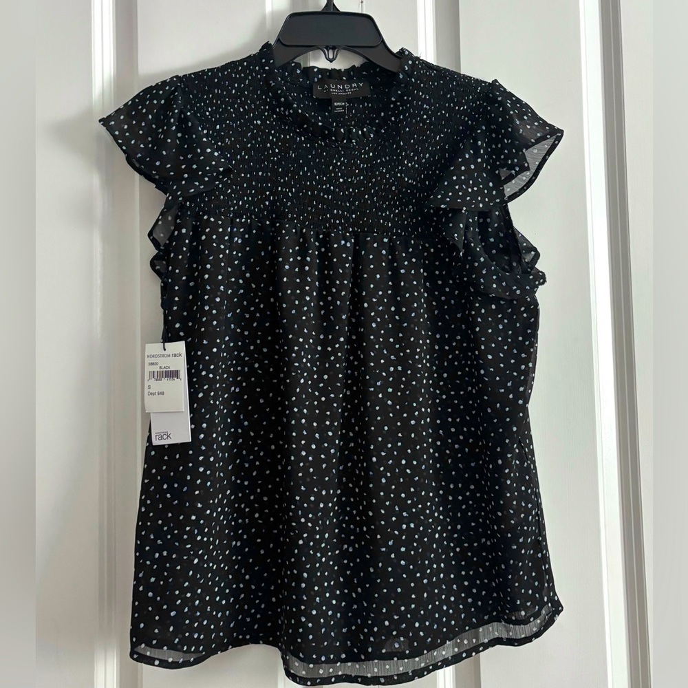 NEW Laundry by Shelli Segal Flutter Sleeve Blouse